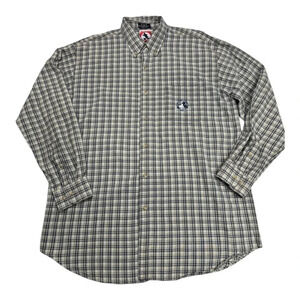 Walt Disney World Plaid Mickey Mouse Button Down Shirt XL